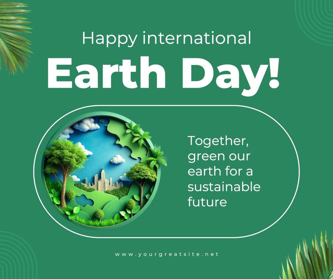 green minimalist earth day facebook post template