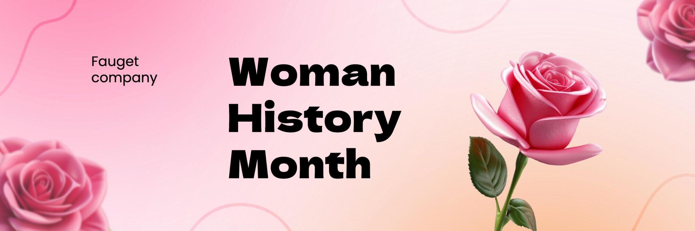 pink orange 3d woman history month twitter header template