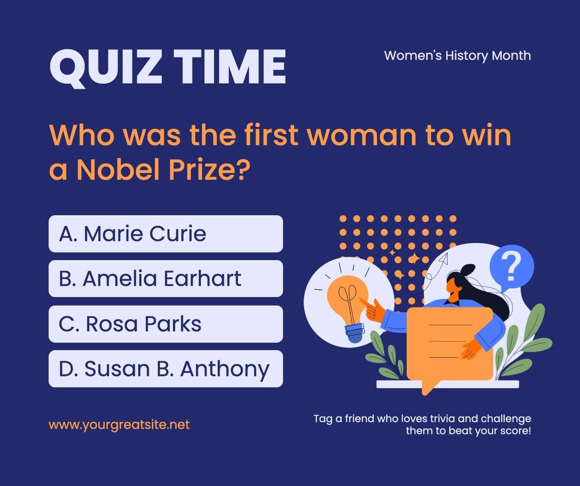 Quiz Time in Women's History Month Celebration template