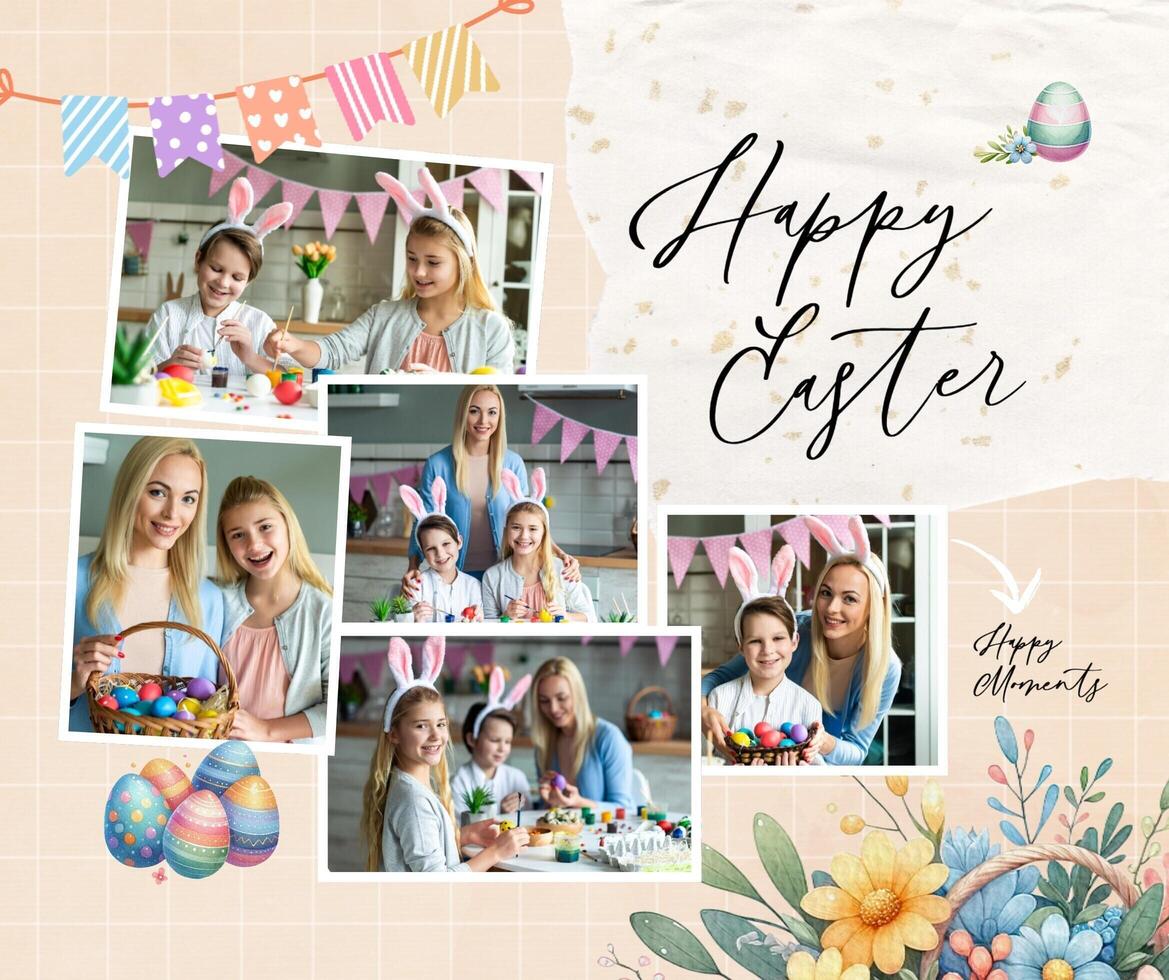 Happy Easter Photo Collage template