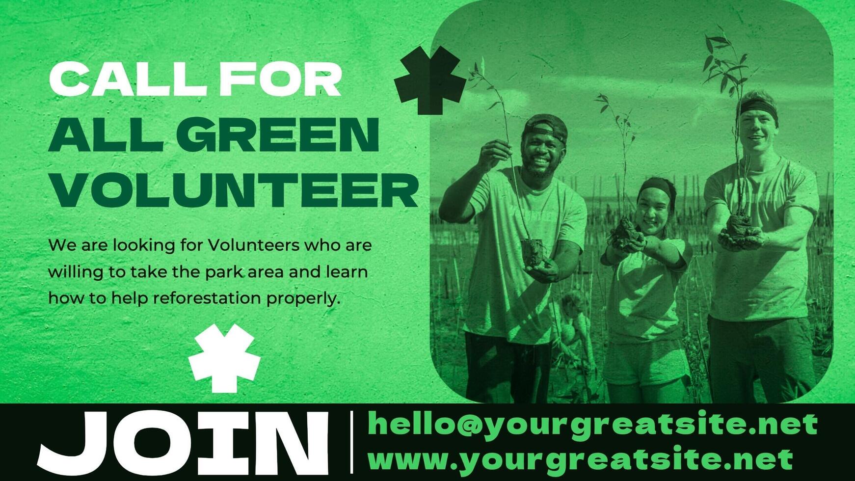 Call for All Green Volunteer Template for Twitter Post