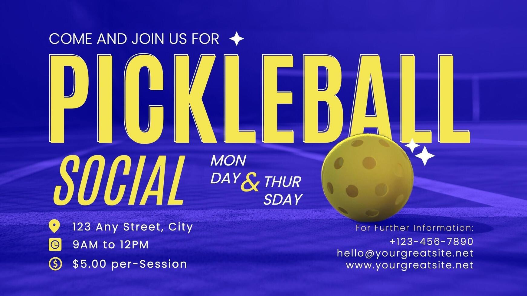 Pickleball Social Invitation Announcement Template for Twitter Post