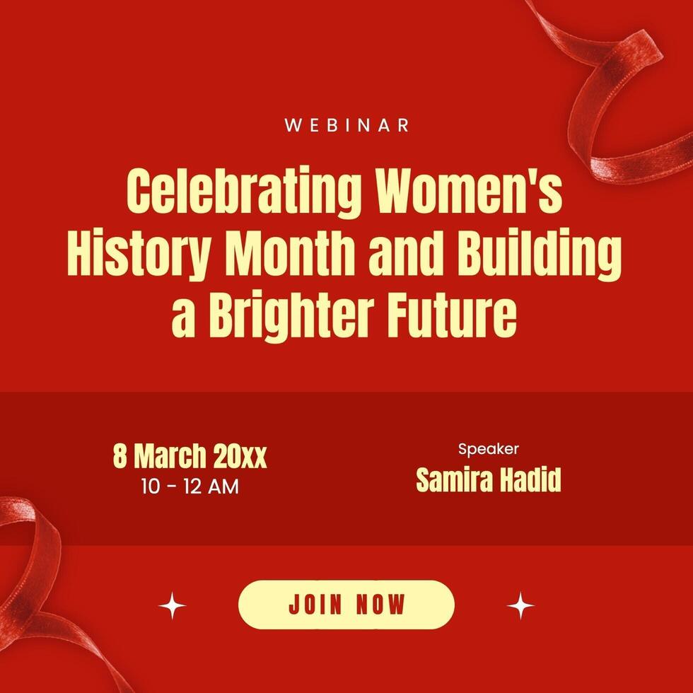 red elegant woman history month webinar linkedin post template