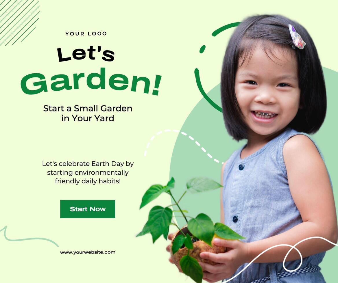 Let's Garden Earth Day Facebook Post template