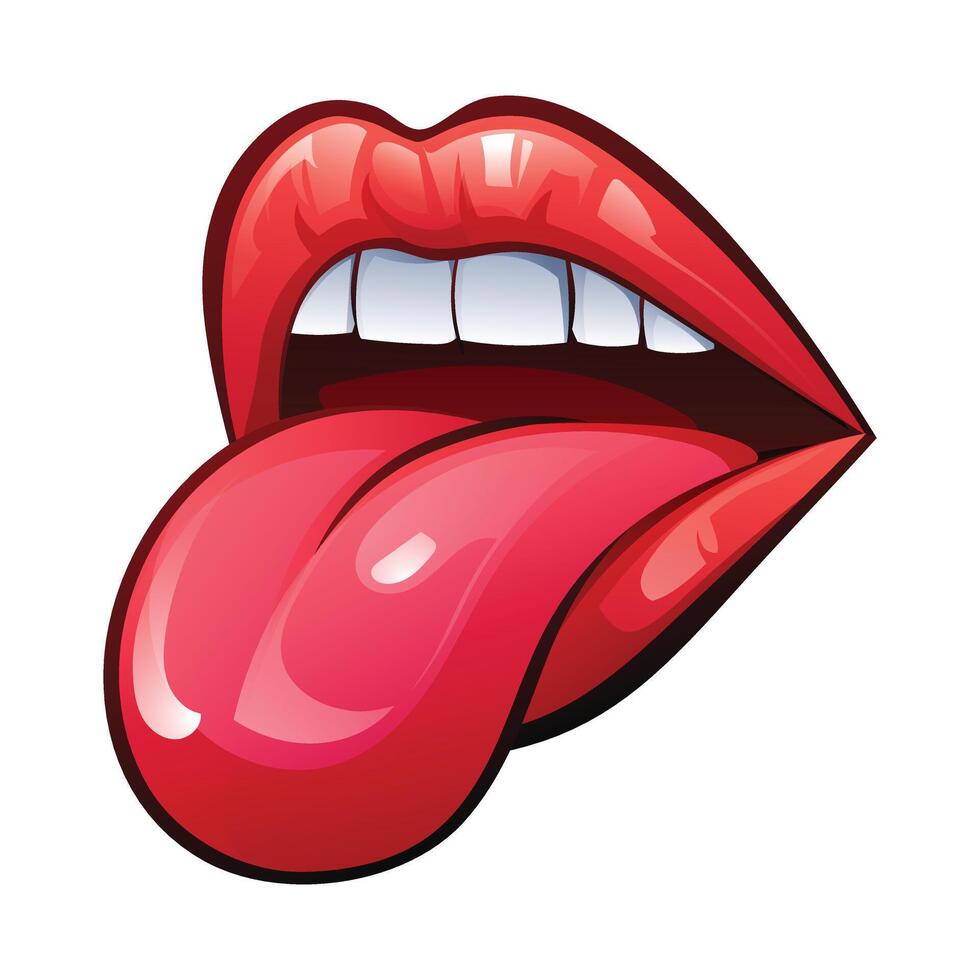 Mouth vector cartoon illustration isolated on white background