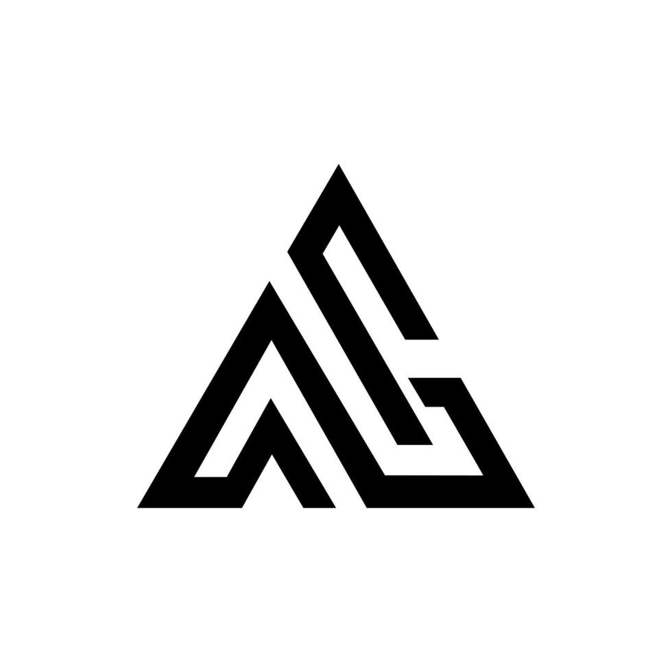 Letter Ag triangle shape line art creative unique monogram logo vector