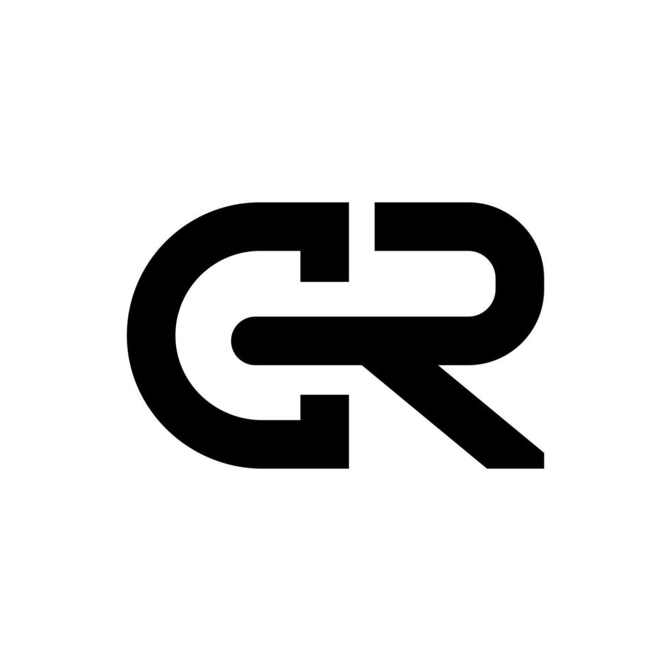 Letter Gr or Rg modern shapes alphabet abstract creative typography monogram logo vector