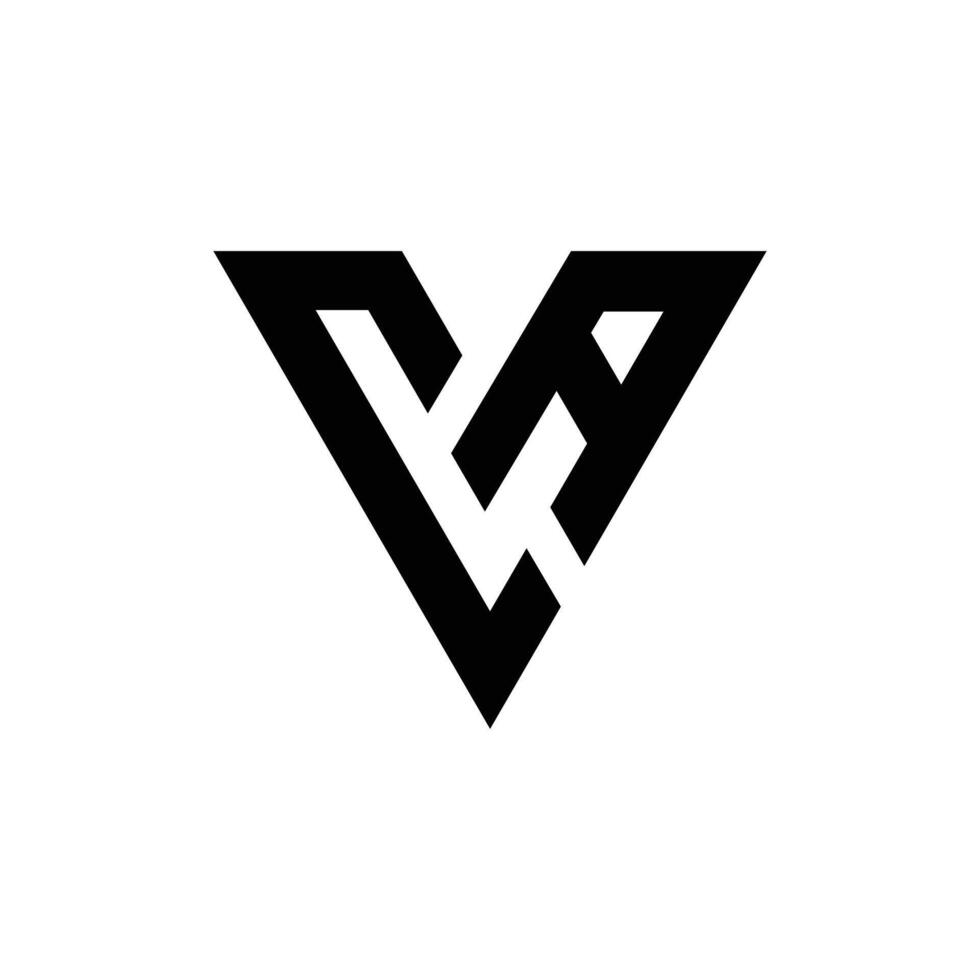 Triangle modern shape letter c v a unique monogram logo vector