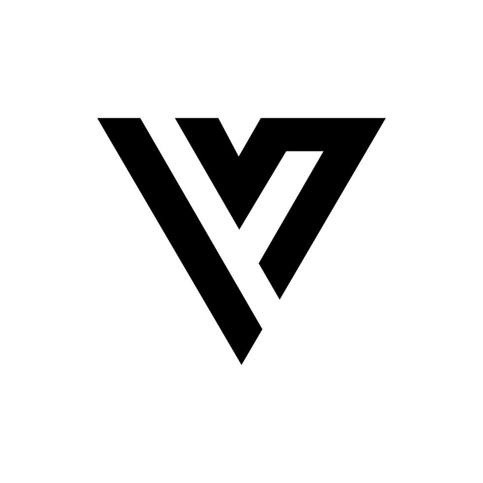Modern triangle shape letter Vm or Mv flat creative monogram logo vector