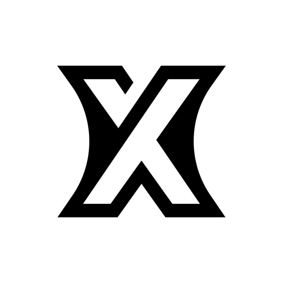 letra tx o xt negativo espacio línea Arte creativo único negocio mínimo monograma logo vector