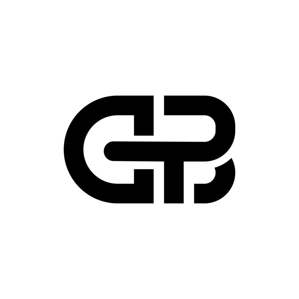 Letter g p b initial design with modern unique shape abstract monogram logo vector