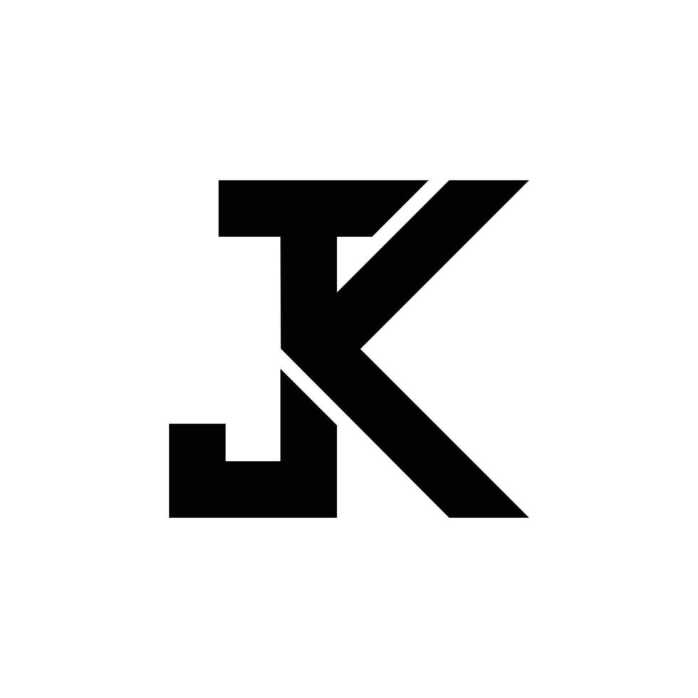 Letter JK modern style initial unique shape monogram font logo vector