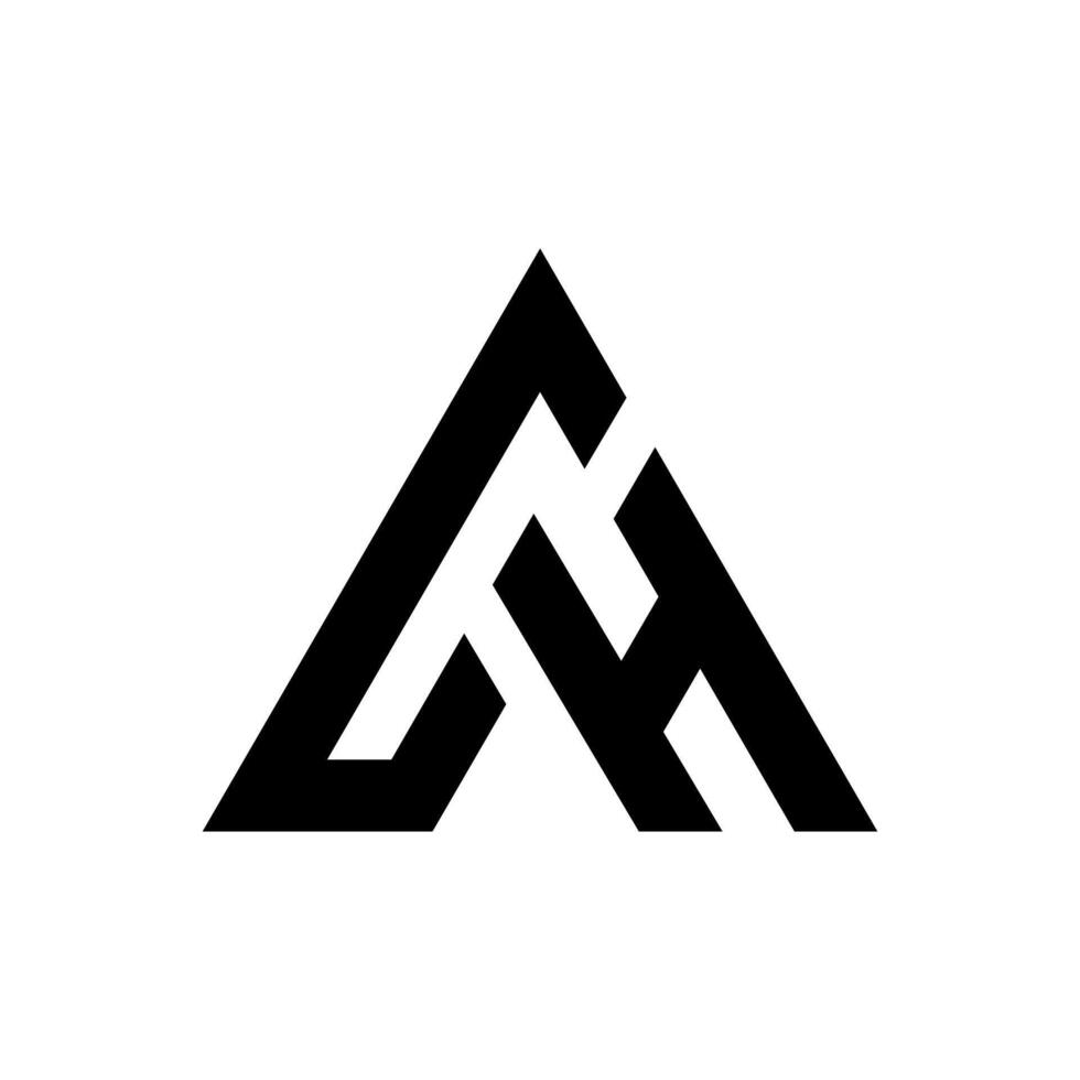 Letter c h a modern triangle shape creative monogram typography logo idea vector