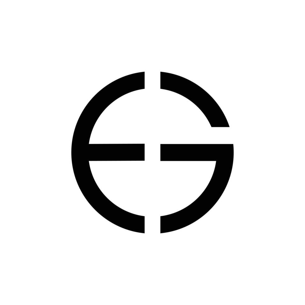 Letter EG with rounded shape clan line art initial monogram circle logo vector