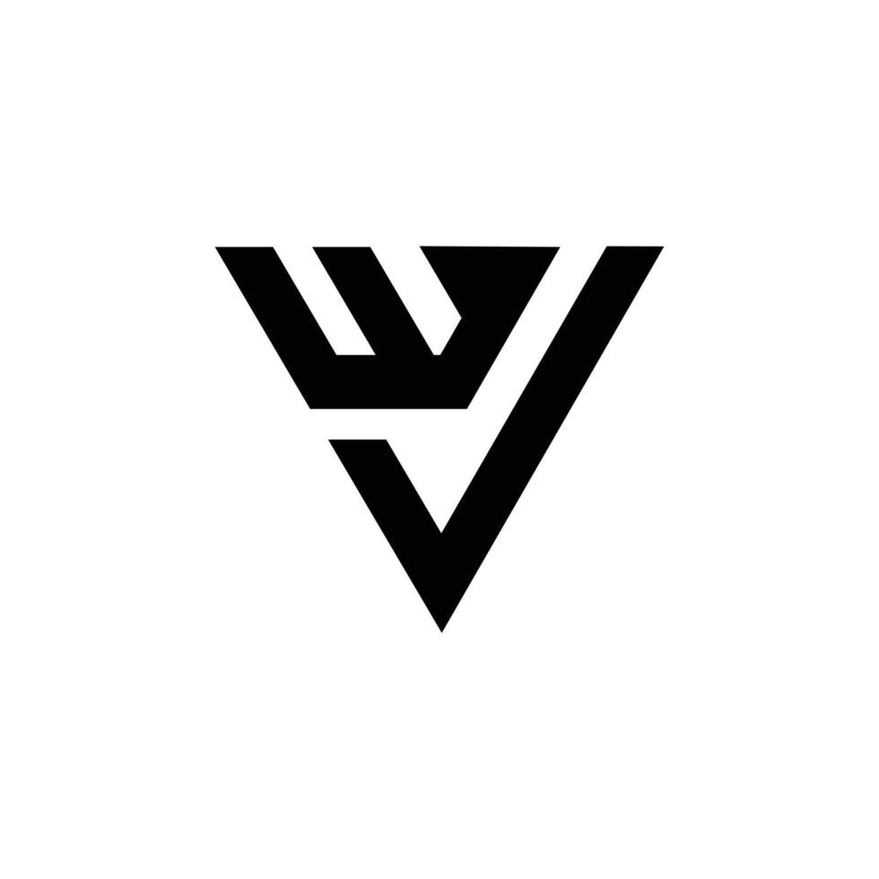 Triangle shape letter WV or WJ initial stylish modern monogram logo vector