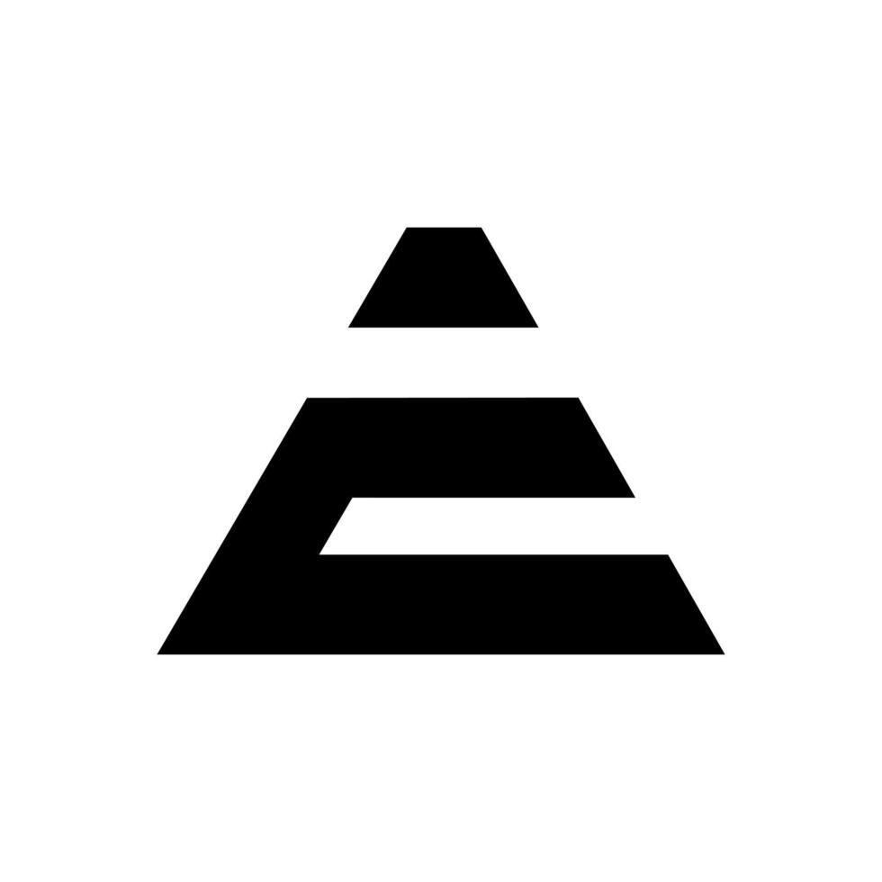 letra ce con inicial triángulo moderno único forma monograma logo vector