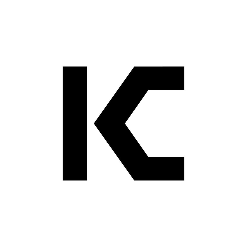 Letter Kc with modern shape unique typography monogram abstract logo vector
