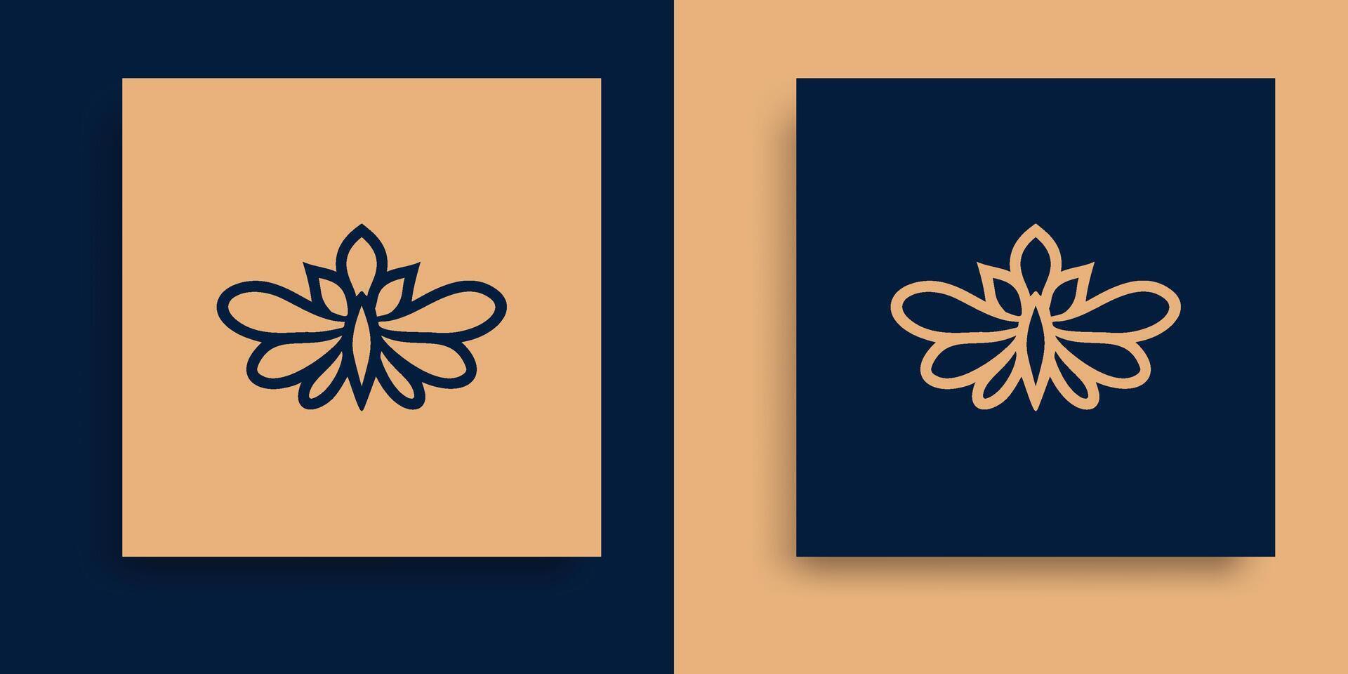 two business cards with a flower design vector