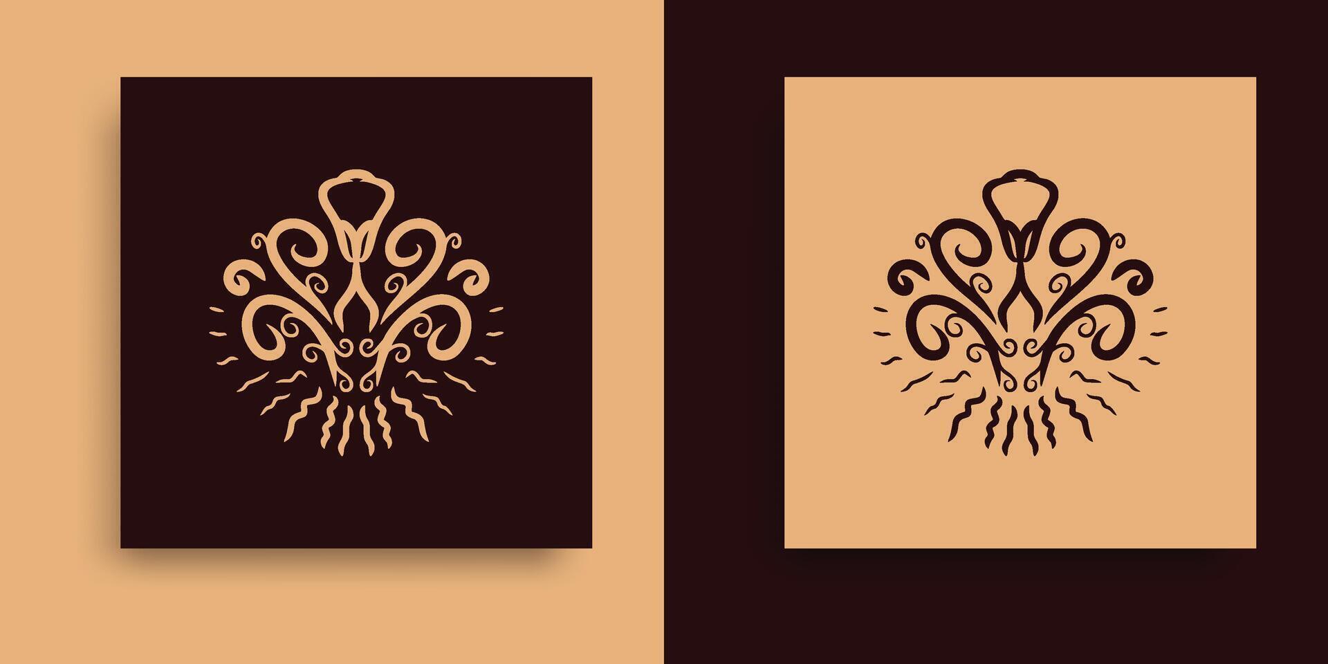 two business cards with an ornate design vector