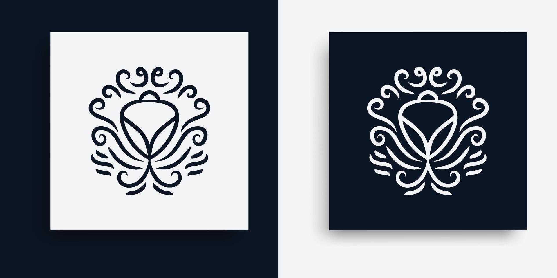 two business cards with ornate designs vector