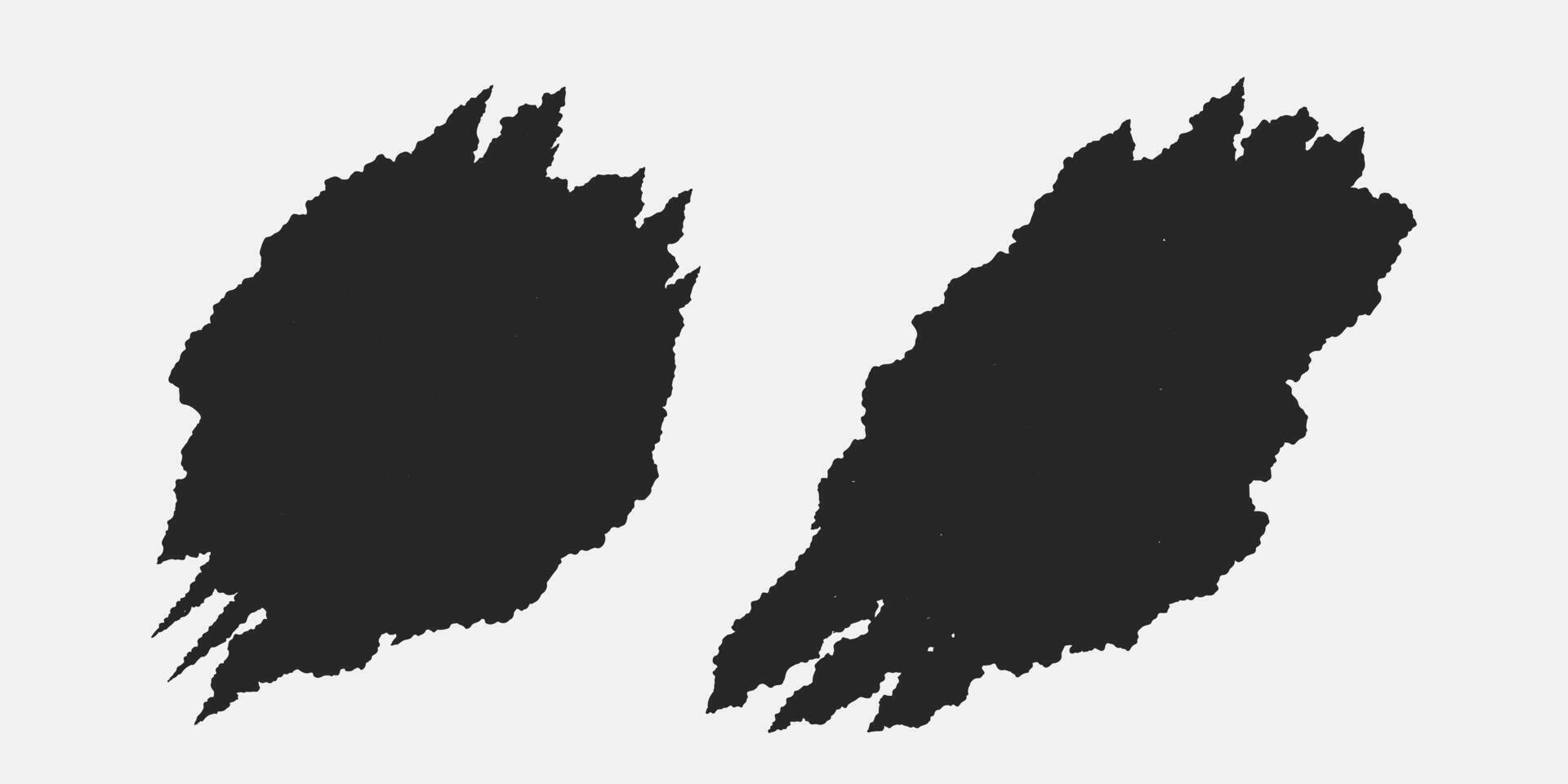dos negro y blanco piezas de papel con el mismo forma vector