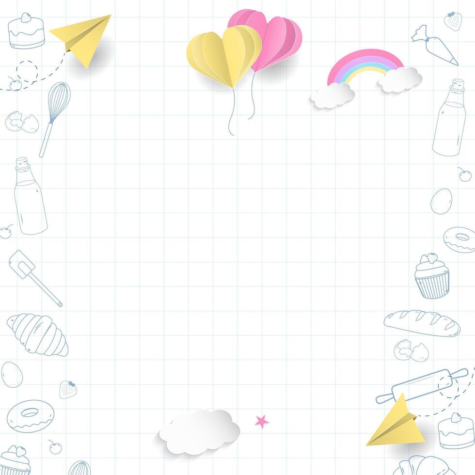 Bakery and baking tools icons on white background vector