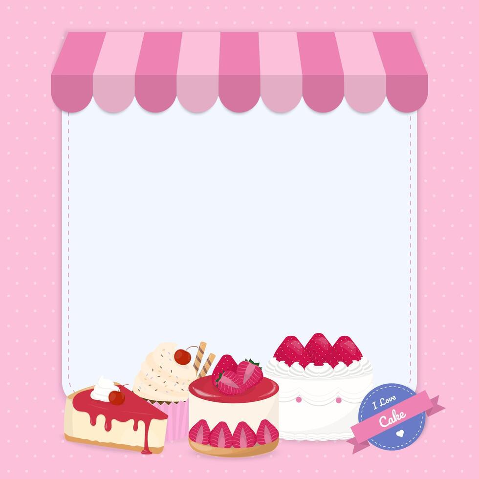 pastel tienda concepto y blanco antecedentes vector