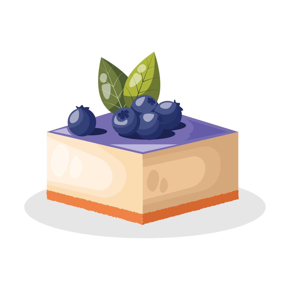 Vector of blueberry cheesecake