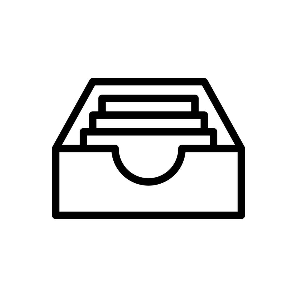 Archive storage, full inbox, mailbox icon in line style design isolated on white background. Editable stroke. vector