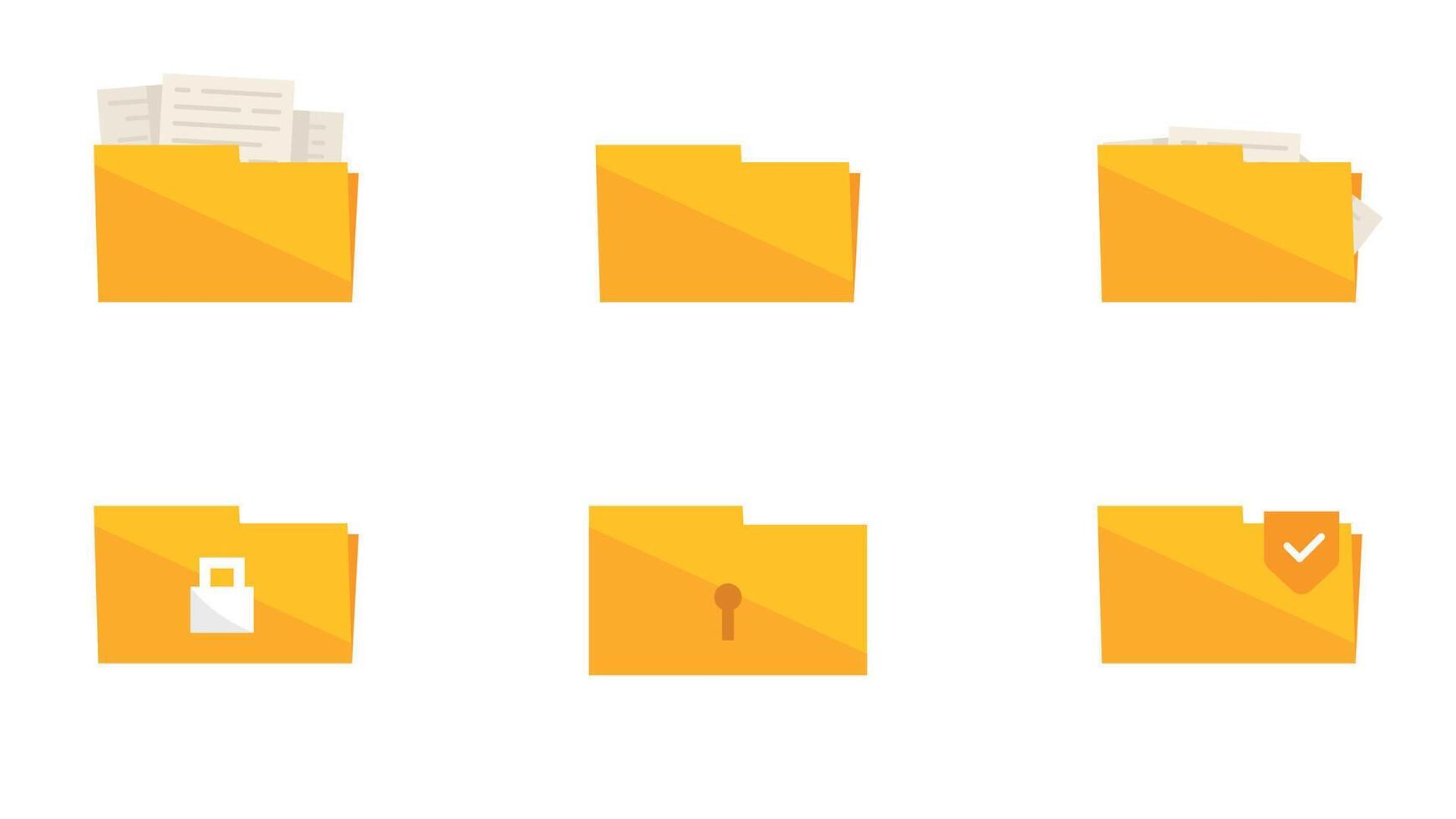 Set of folder icon isolated on white background. vector