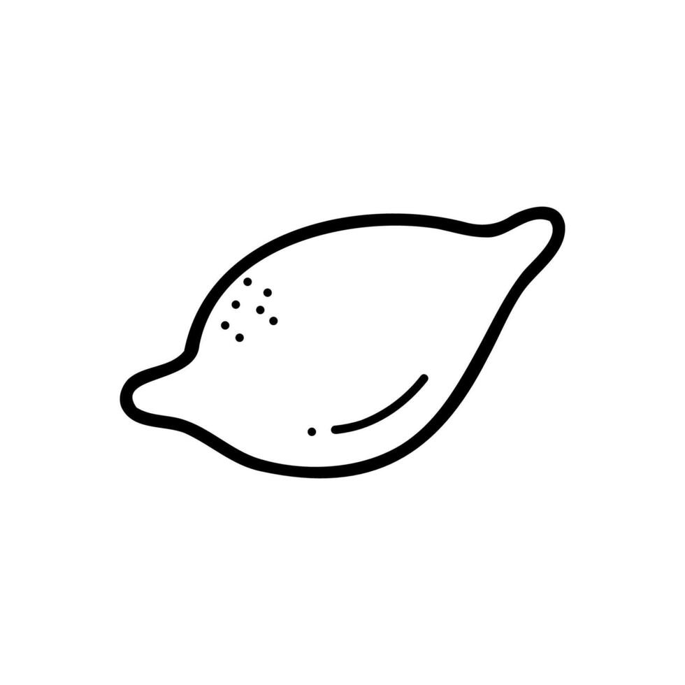 Lemon fruit vector icon in doodle style. Stock isolated image on a white background. for print, postcard, design menu, textile, poster, textile or advertising.