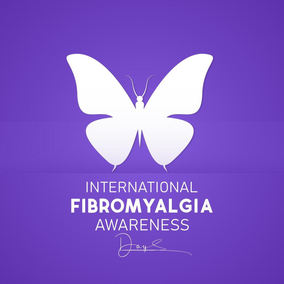 International Fibromyalgia Awareness Day, May 12. Vector illustration on the theme of World Fibromyalgia and Chronic Fatigue Syndrome Awareness Day banner design.