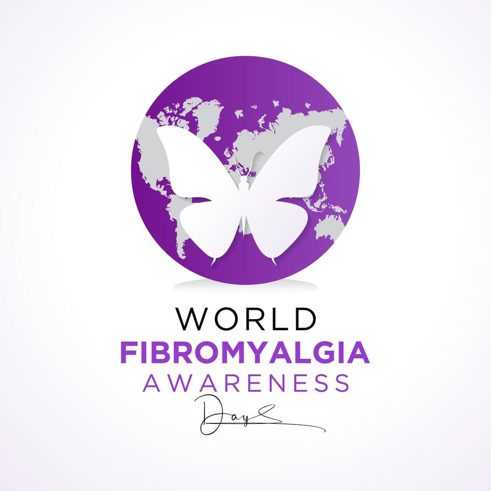International Fibromyalgia Awareness Day, May 12. Vector illustration on the theme of World Fibromyalgia and Chronic Fatigue Syndrome Awareness Day banner design.