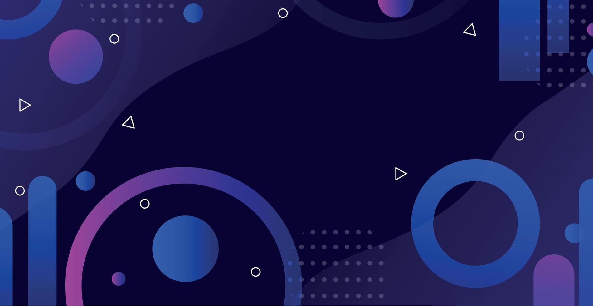 Colorful geometric panoramic background. Trendy composition of blue gradient shapes. Cool freshness background design for posters and cards - Vector