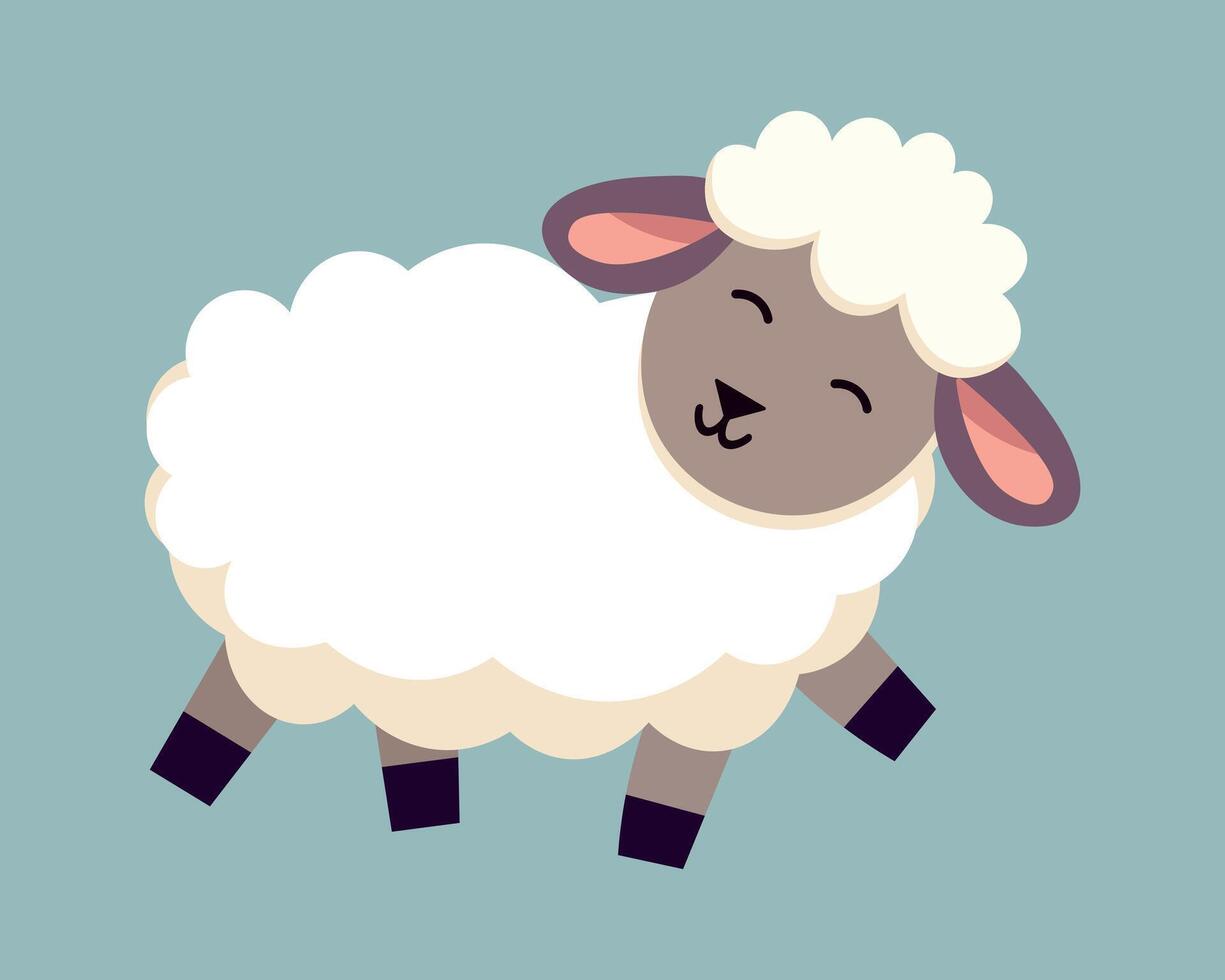 Cute cartoon sheep. Vector illustration