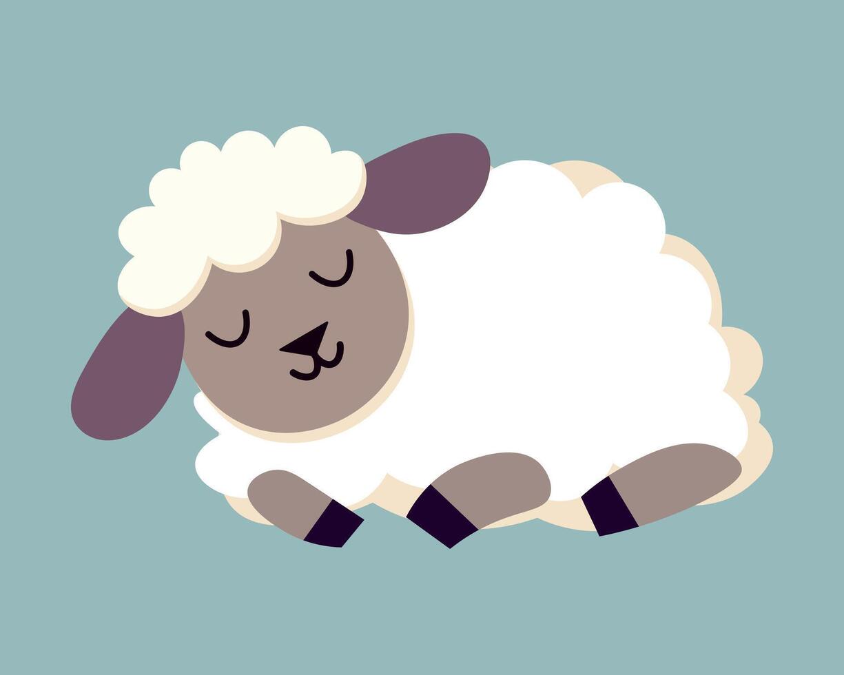 Cute cartoon sheep. Vector illustration