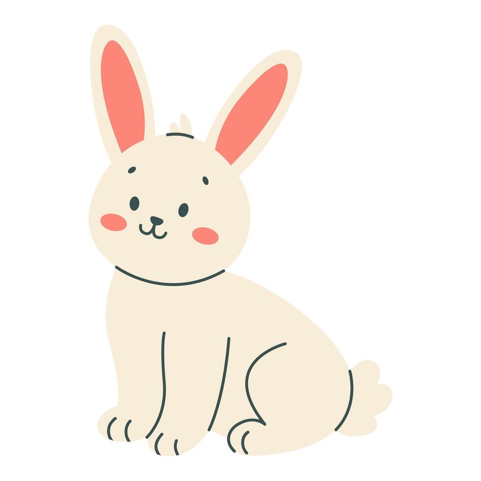 Cute easter bunny. Vector illustration.
