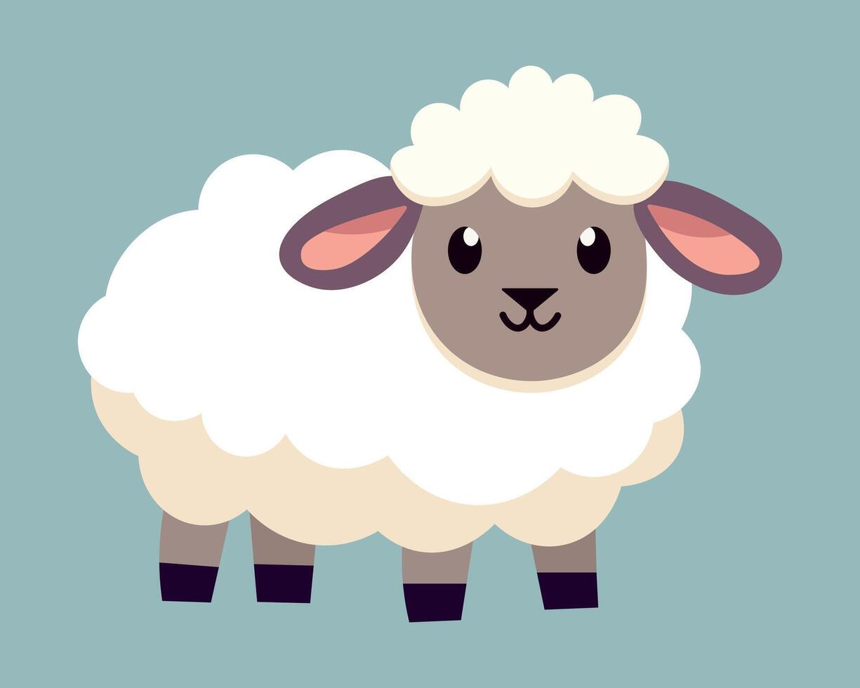 Cute cartoon sheep. Vector illustration