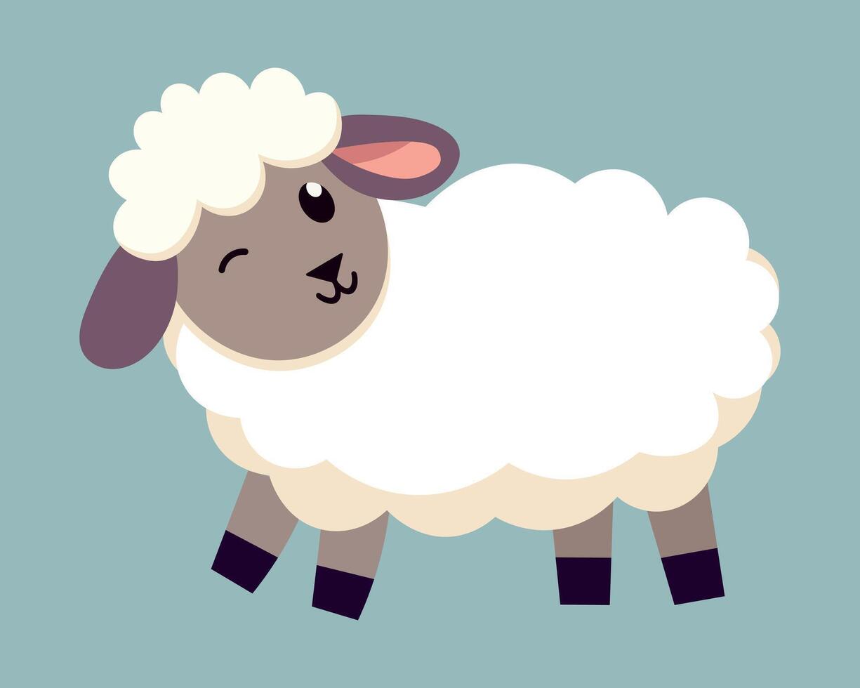 Cute cartoon sheep. Vector illustration