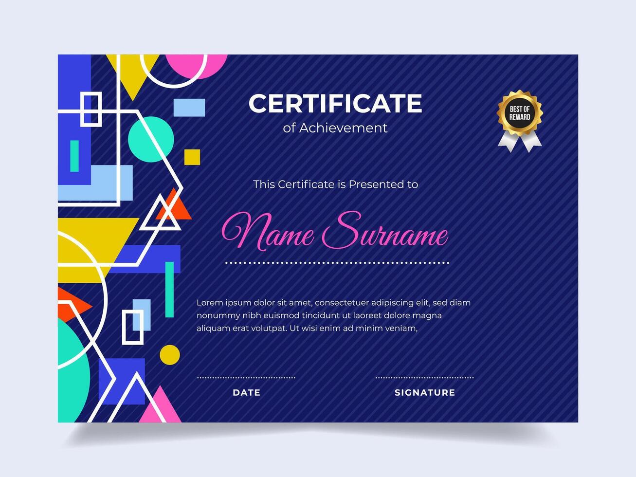 moderno resumen certificado diseño modelo. adecuado para empleado apreciación a el empresa vector