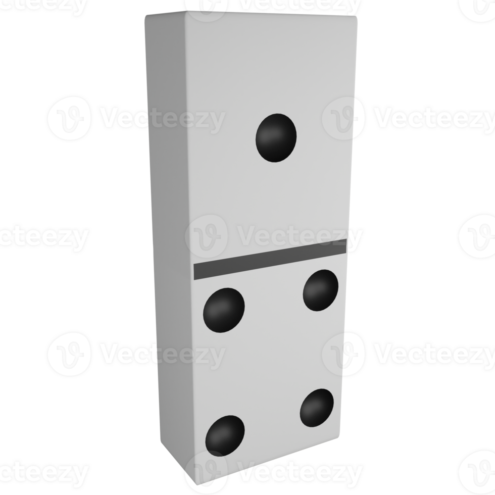 Domino clipart flat design icon isolated on transparent background, 3D render entertainment and toy concept png
