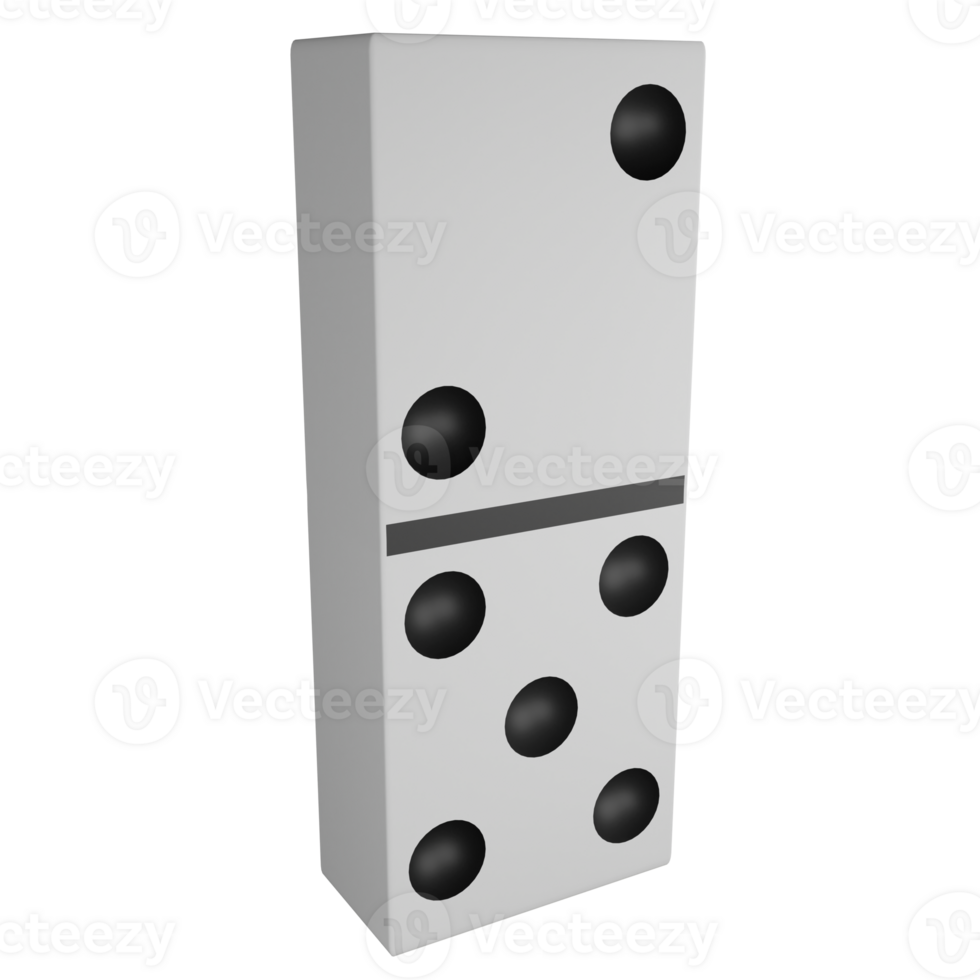 Domino clipart flat design icon isolated on transparent background, 3D render entertainment and toy concept png