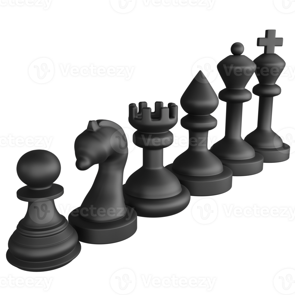 Chess piece clipart flat design icon isolated on transparent background, 3D render chess concept png