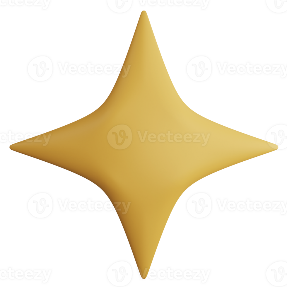 Star clipart flat design icon isolated on transparent background, 3D render astronomy and space concept png