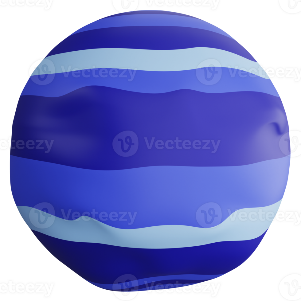 Neptune clipart flat design icon isolated on transparent background, 3D render astronomy and space concept png