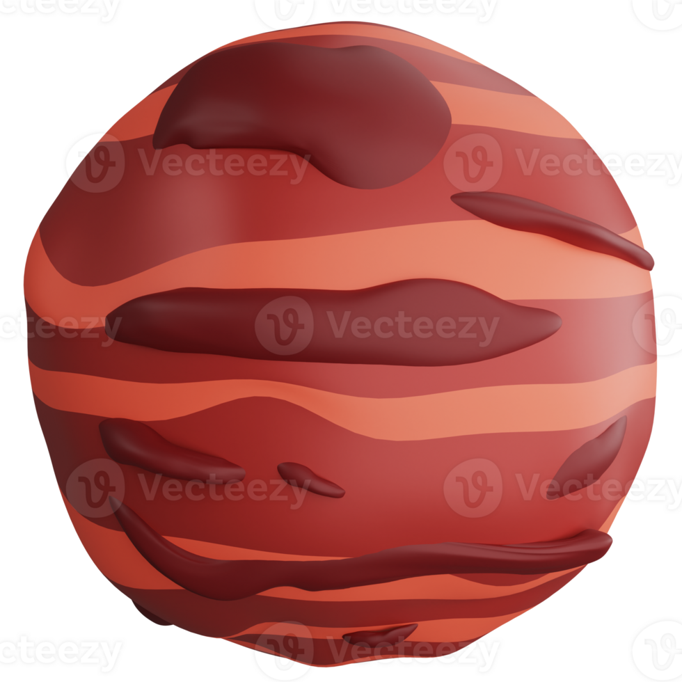 Mars clipart flat design icon isolated on transparent background, 3D render astronomy and space concept png