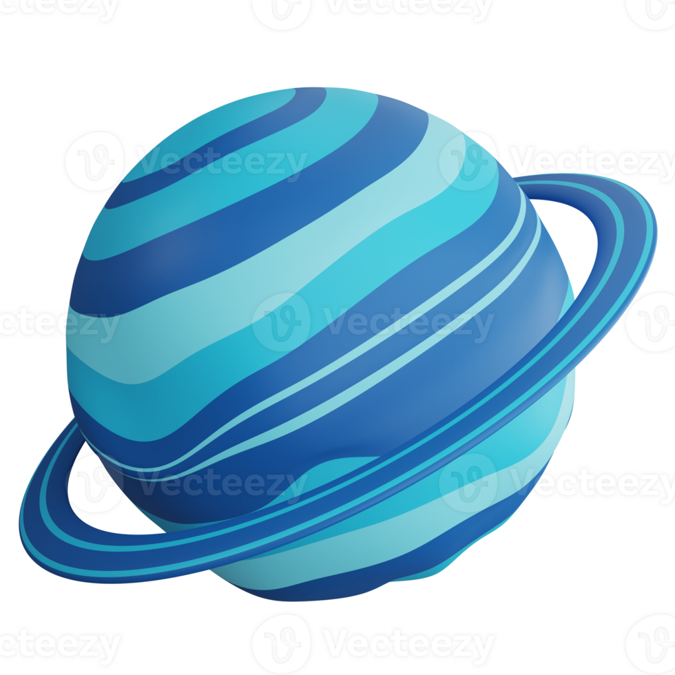 Uranus clipart flat design icon isolated on transparent background, 3D render astronomy and space concept png