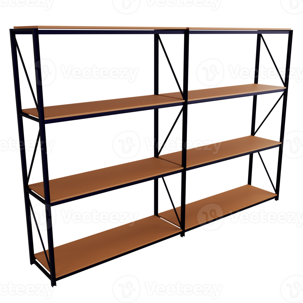 Warehouse empty rack clipart flat design icon isolated on transparent background, 3D render logistic and delivery concept png