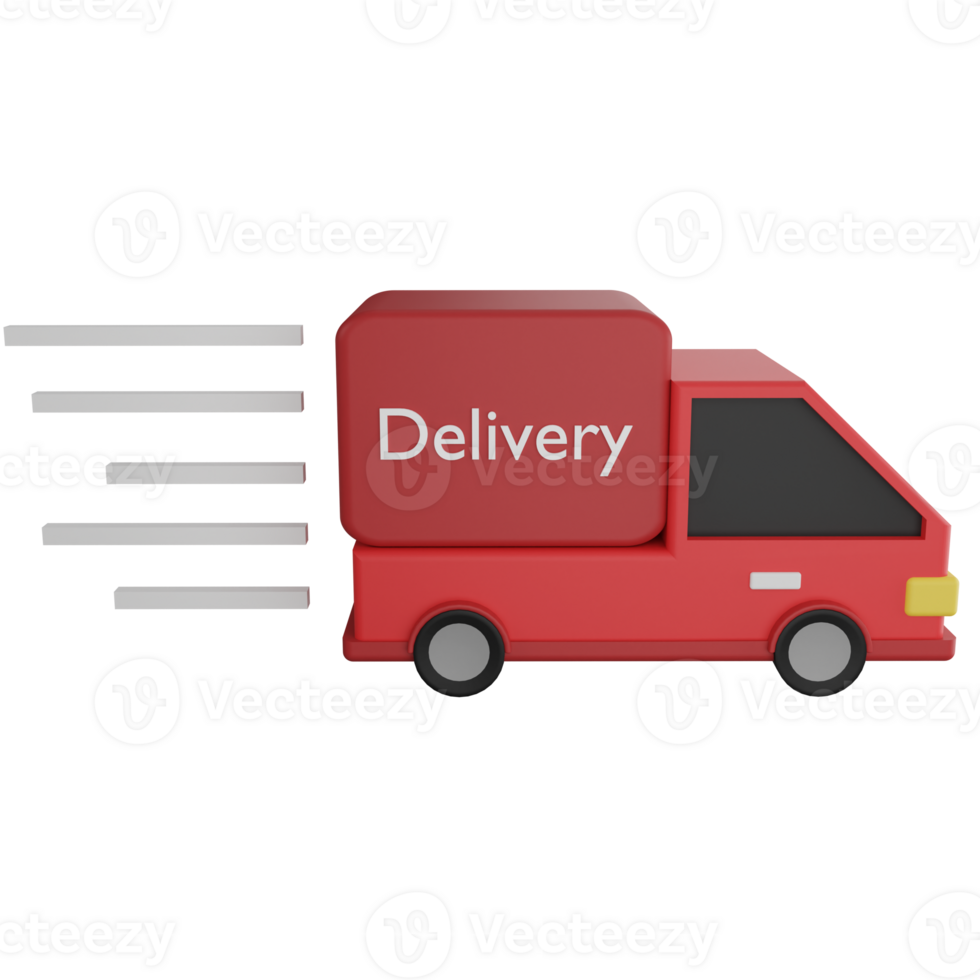 Fast delivery clipart flat design icon isolated on transparent background, 3D render logistic and delivery concept png