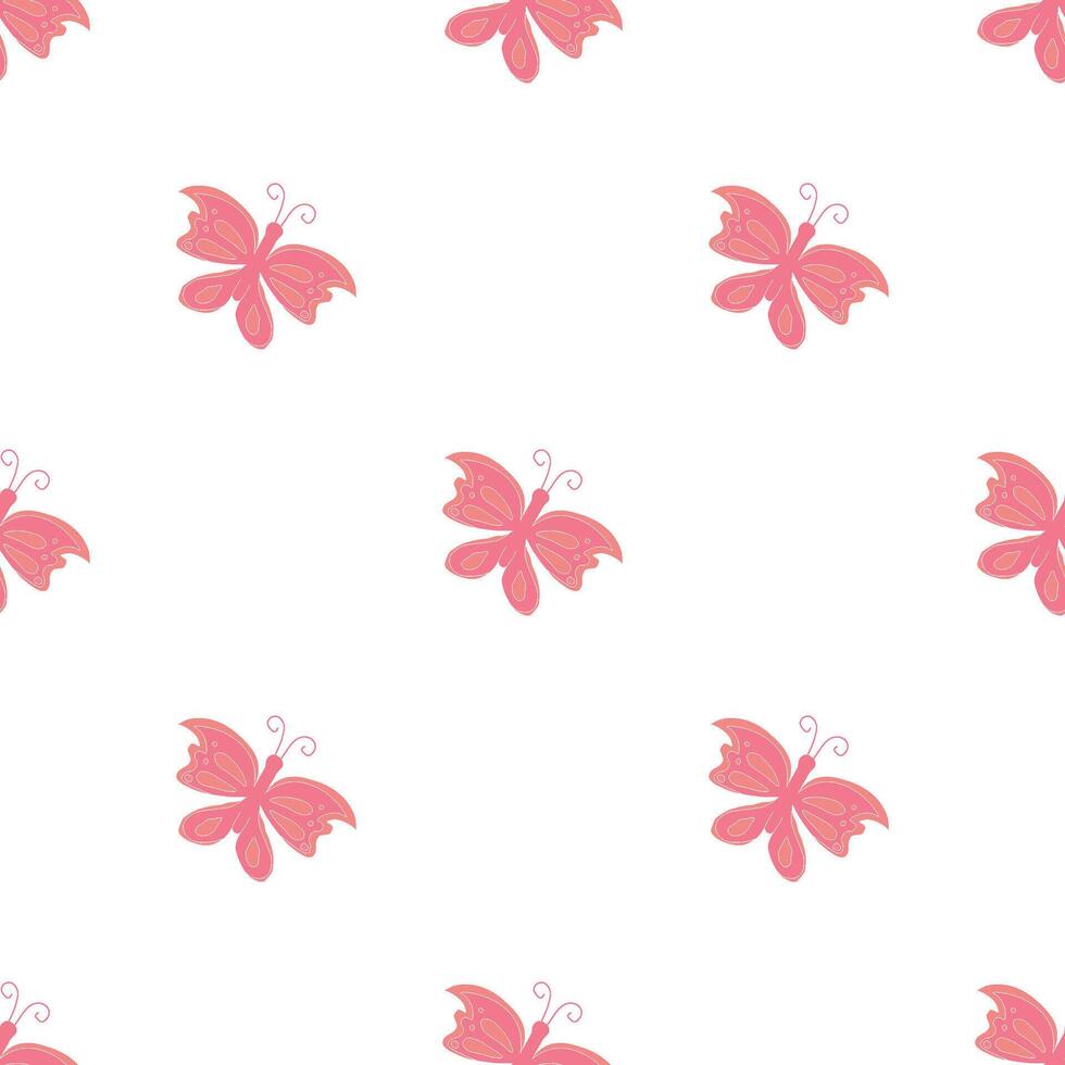 Seamless butterfly pattern. ornament with butterflies. drawn spring illustration vector